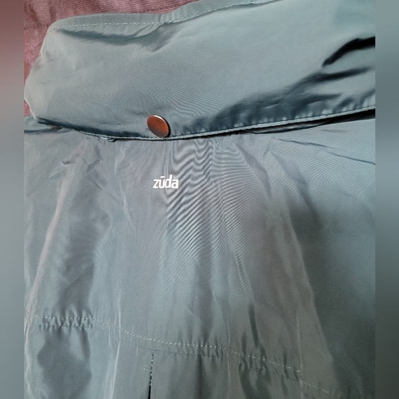 1X Plus Sized Zuda Teal Hooded Raincoat From LAURA - Picture 13 of 15